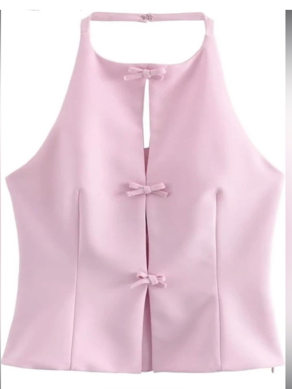 Zara Pink Halter Camisole with Front Bows